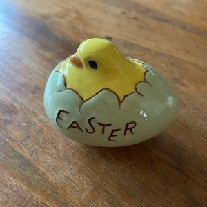 Vintage Hatching Chick Ceramic Easter Egg